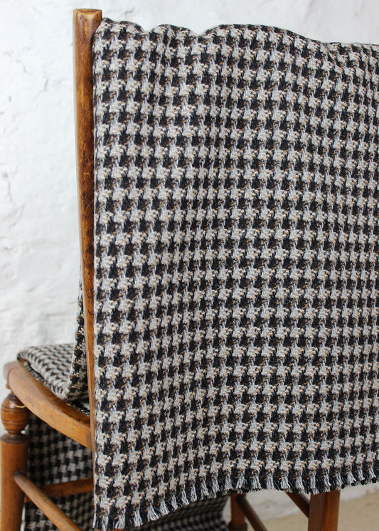 Houndstooth wool tawny blanket. Scottish Textiles Showcase.