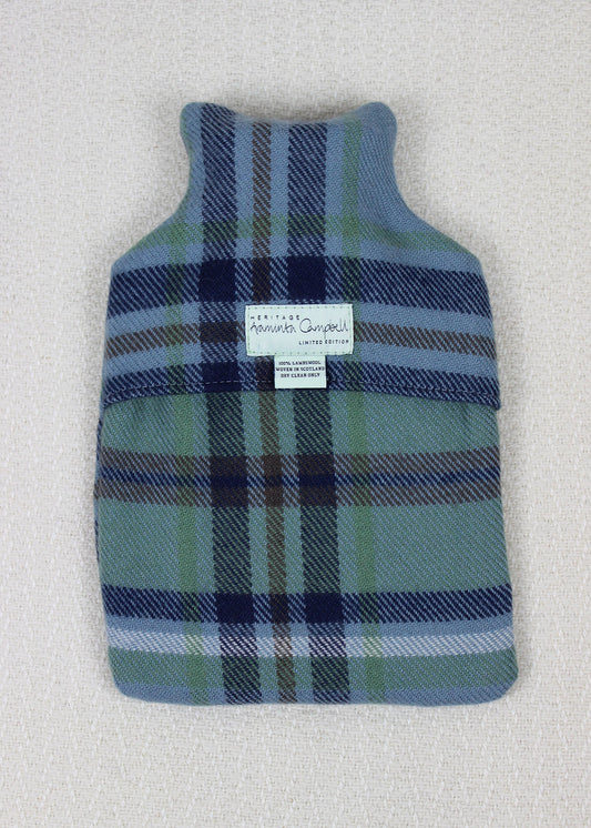 Beech Dappled skies tartan hot water bottle. Scottish Textiles Showcase.