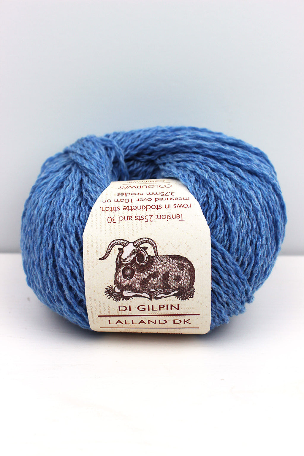 Di Gilpin yarn Cornflower blue. Scottish Textiles Showcase