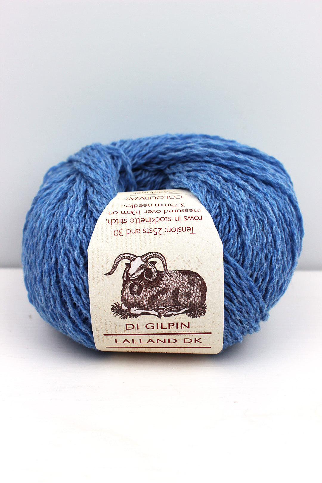 Di Gilpin yarn Cornflower blue. Scottish Textiles Showcase