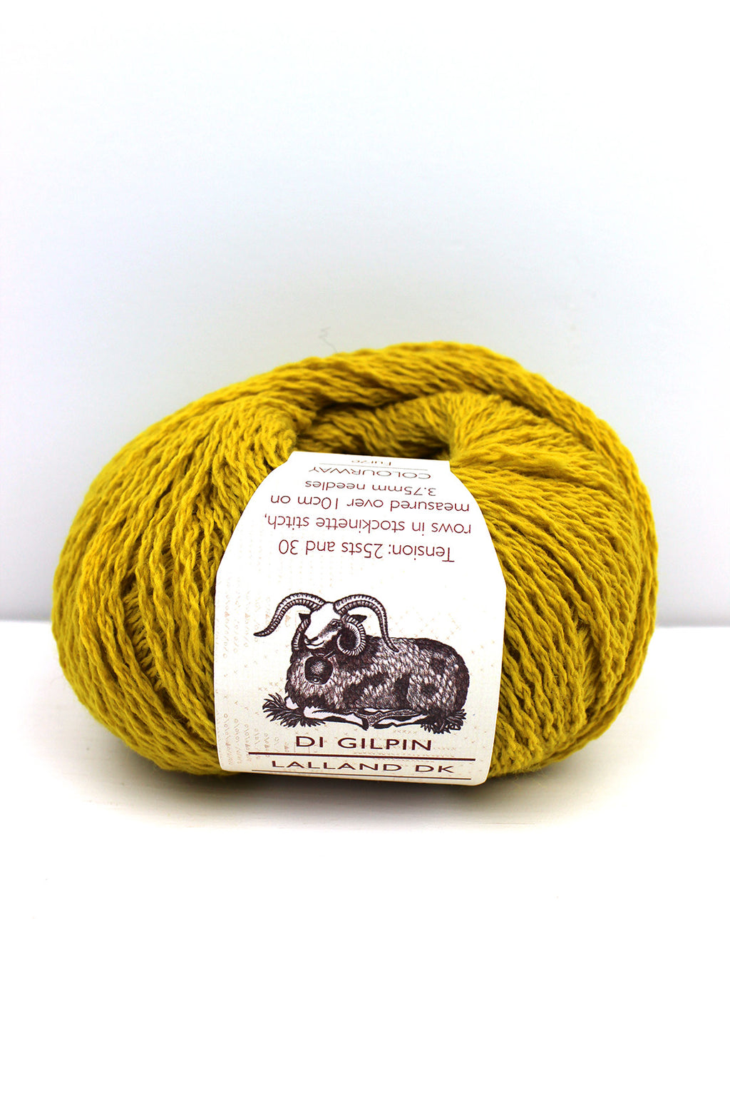Di Gilpin yarn in yellow Furze colourway. Scottish Textiles Showcase