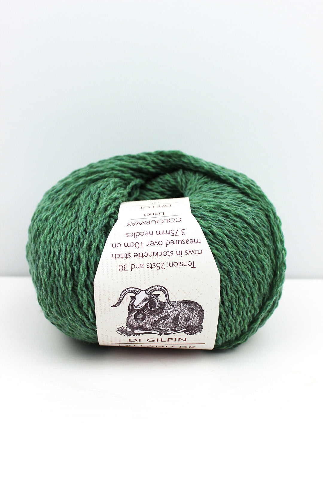 Di Gilpin yarn in green Linnet colourway. Scottish Textiles Showcase