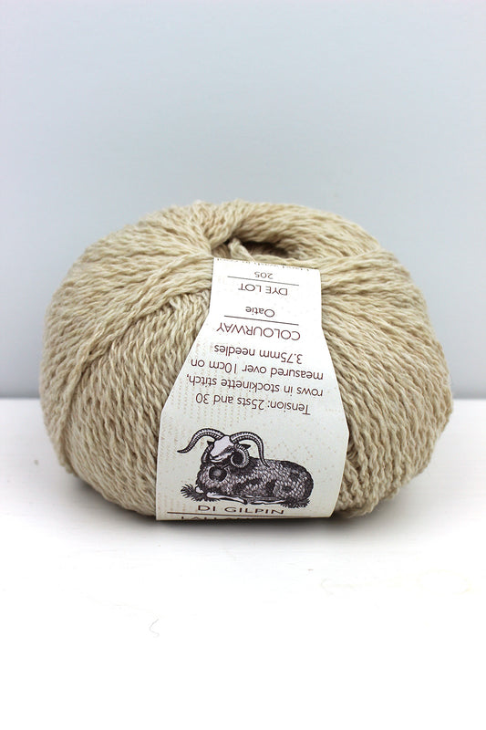 Di Gilpin yarn in beige Oatie colourway. Scottish Textiles Showcase