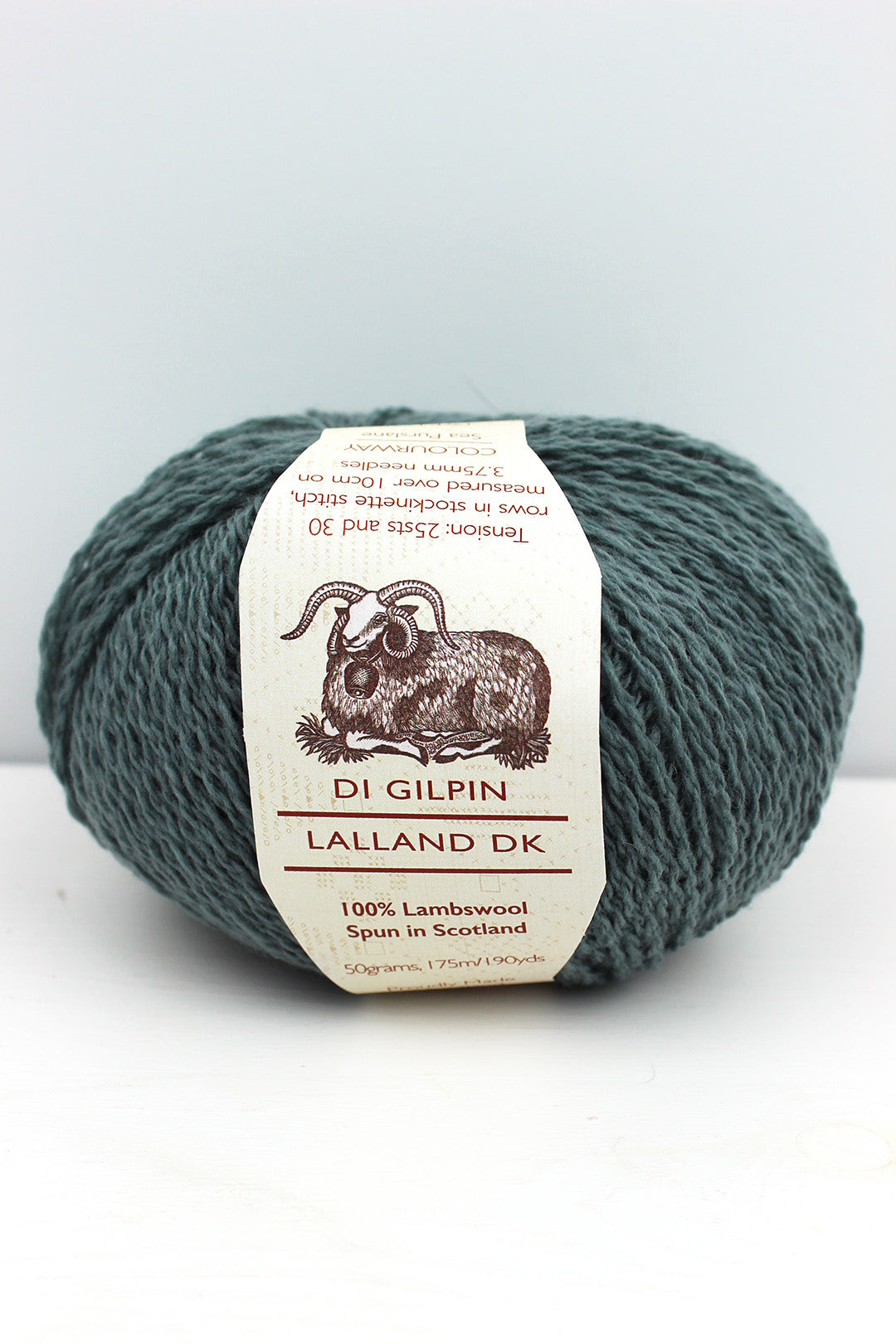 Di Gilpin yarn in blue Sea Purslane. Scottish Textiles Showcase