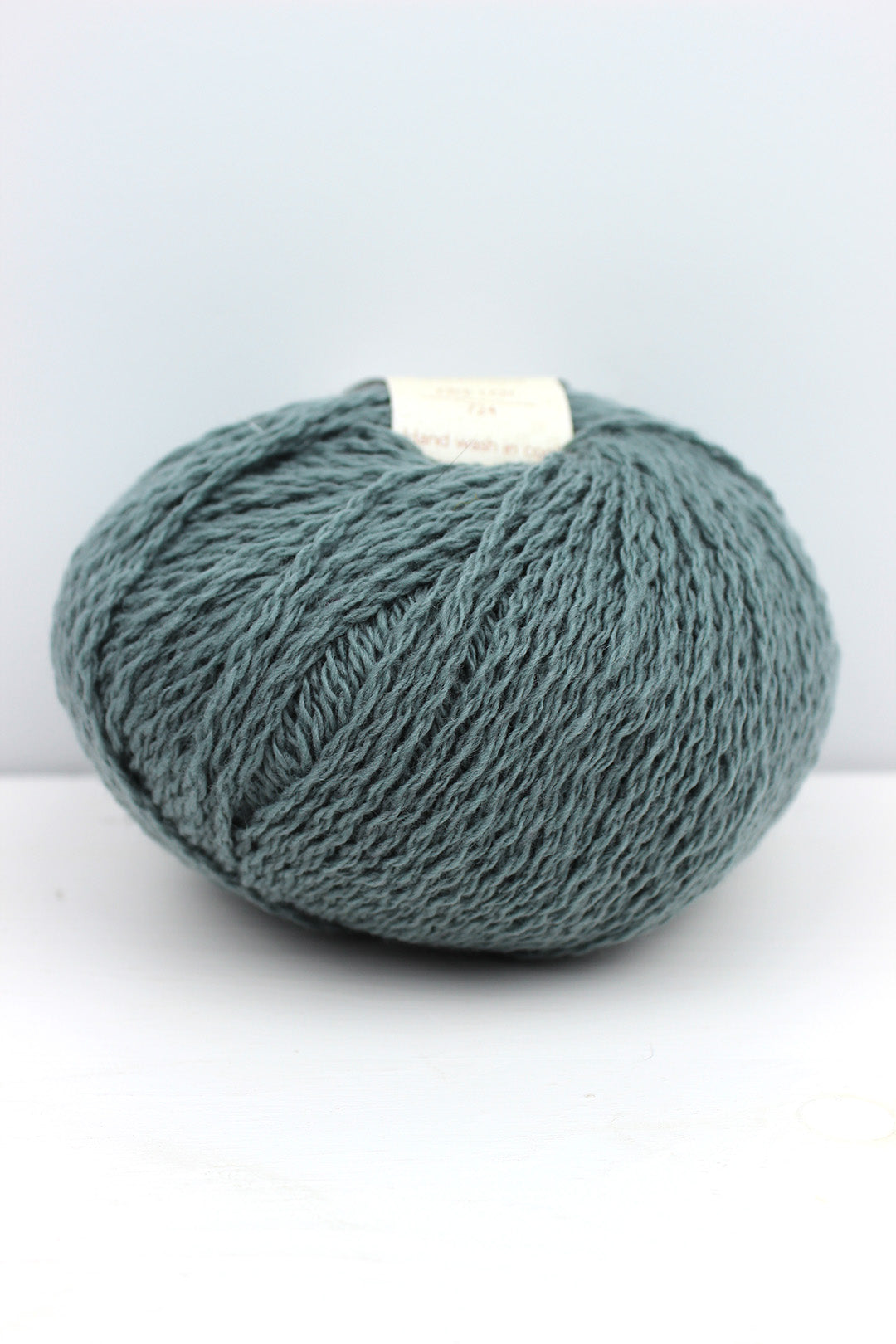 Di Gilpin yarn in blue Sea Purslane. Scottish Textiles Showcase