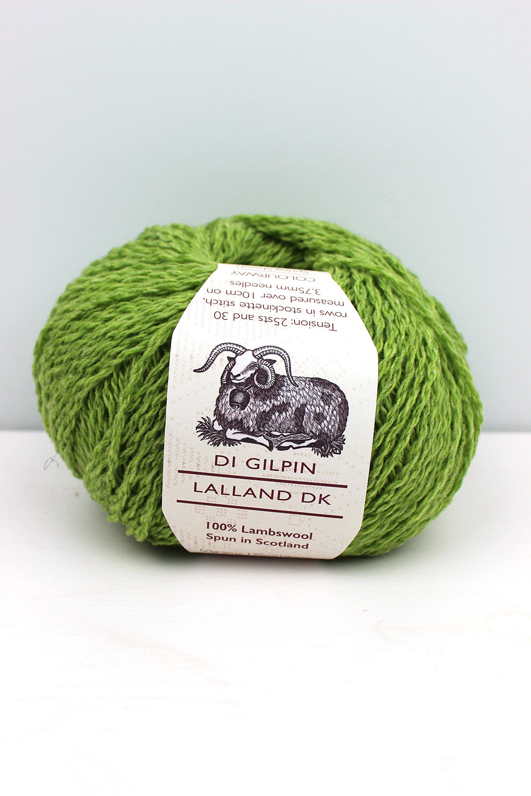 Di Gilpin yarn in green Spring Shoots. Scottish Textiles Showcase