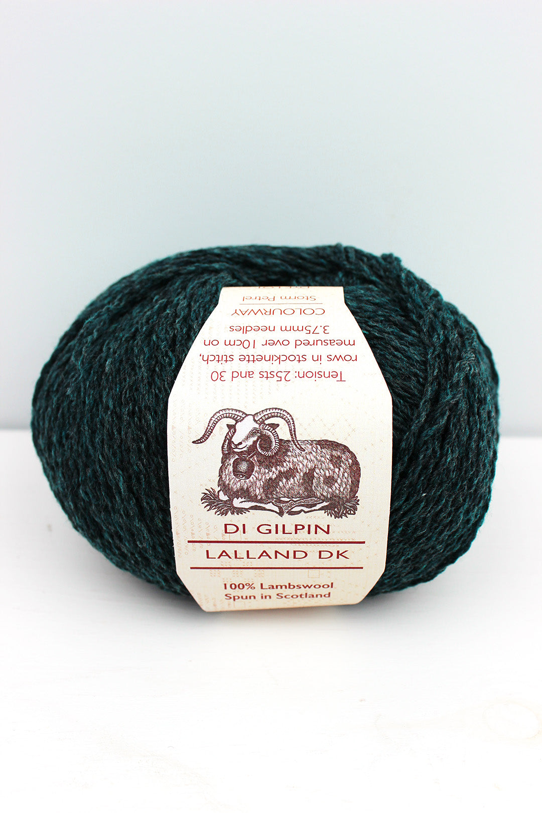 Di Gilpin yarn in a teal Storm Petrel colourway. Scottish Textiles Showcase