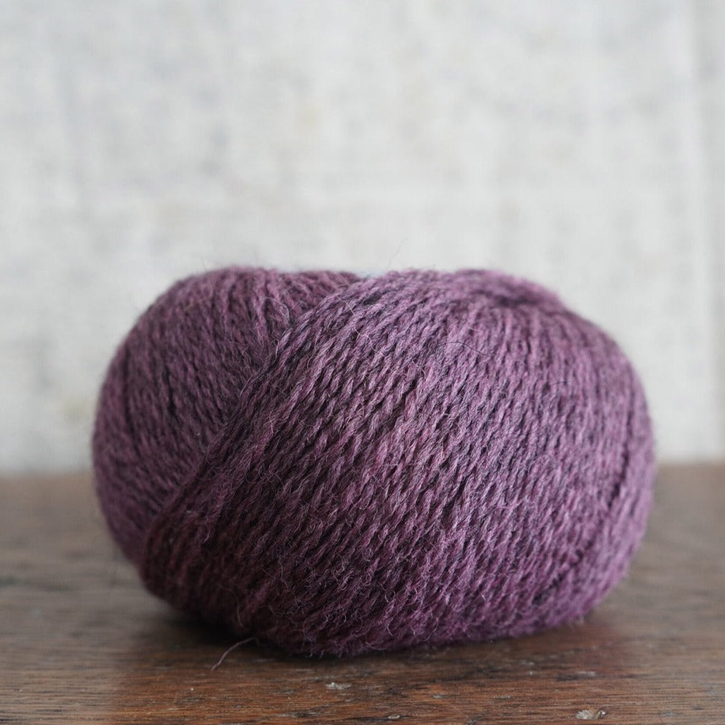 Birlinn yarn organically dyed wool in shade sea pink