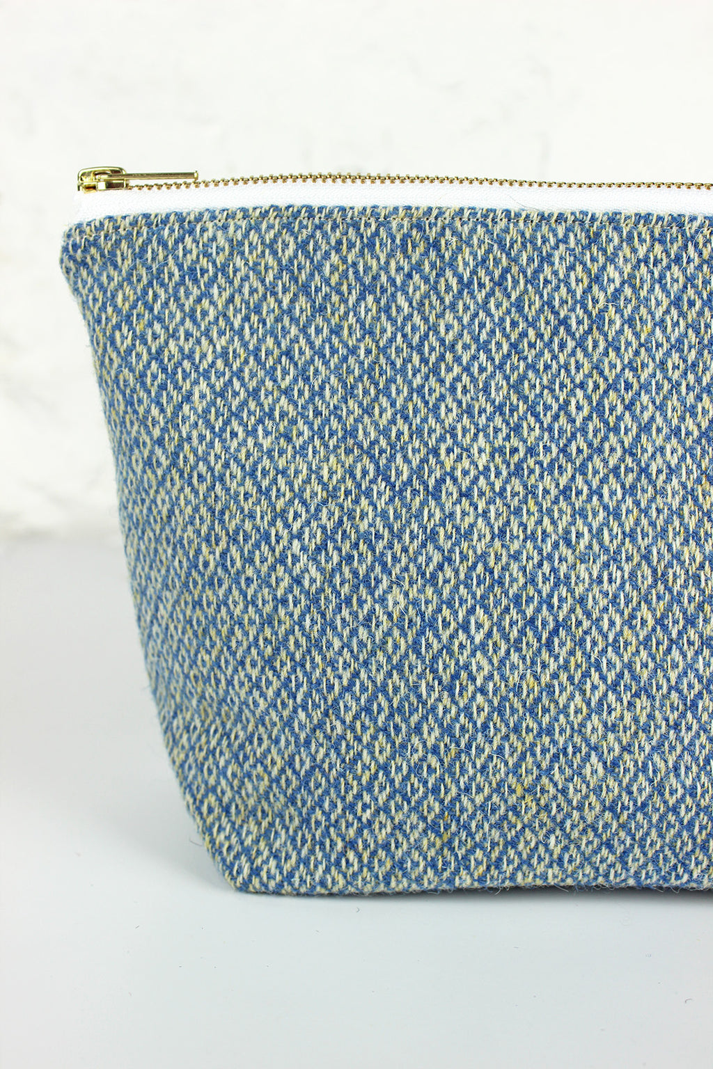 Blue Diamond Harris Tweed Zip Bag Large