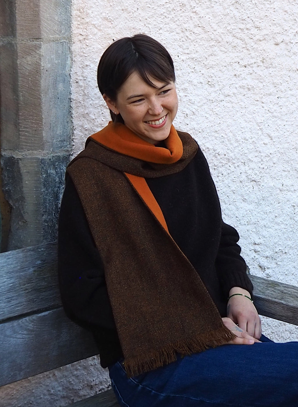 Harris Tweed Scarf Bracken
