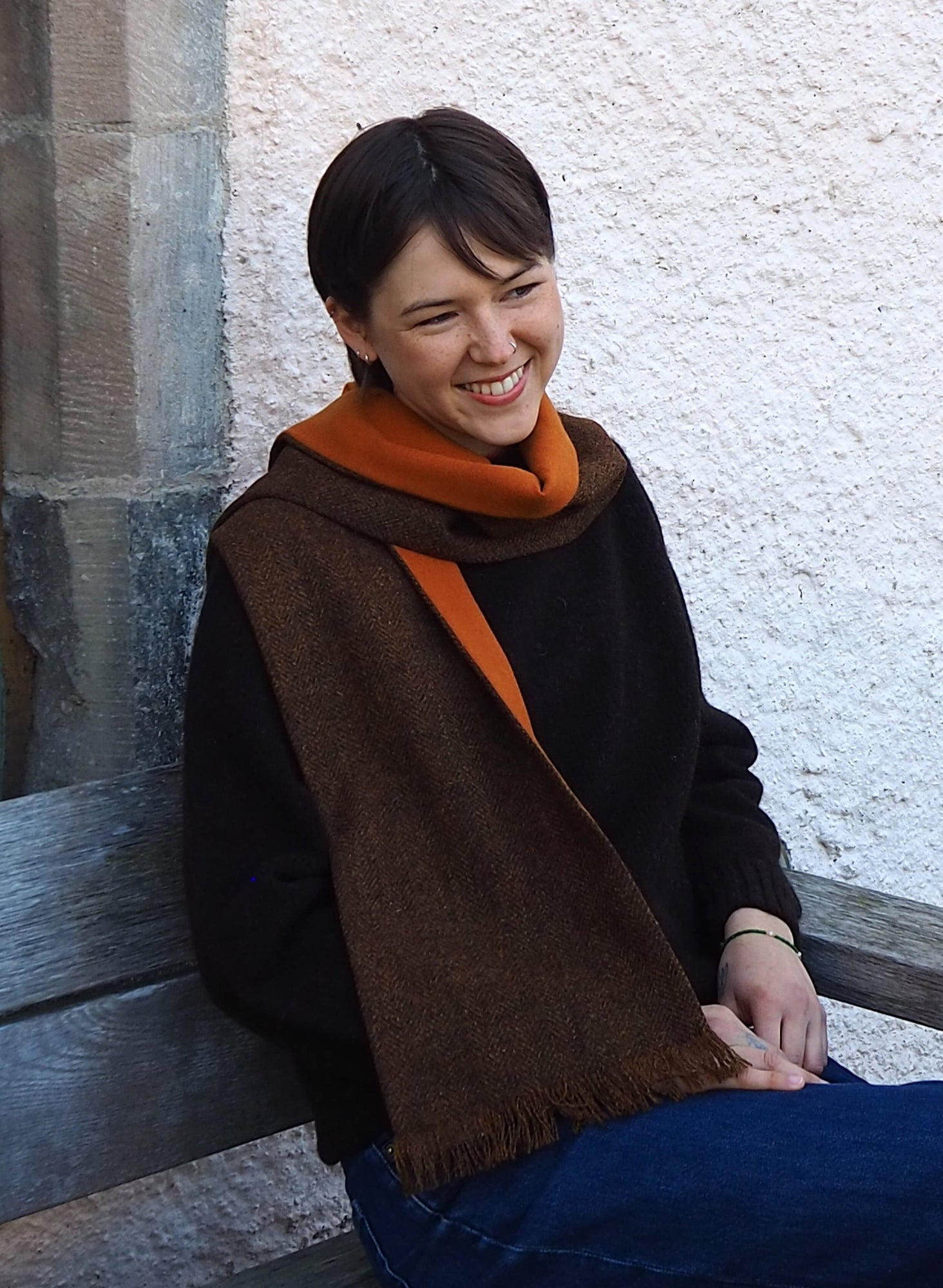 Harris Tweed Scarf Bracken