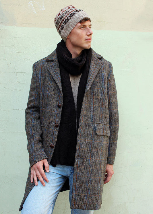 Harris Tweed Mackenzie Coat Brown Herringbone Check