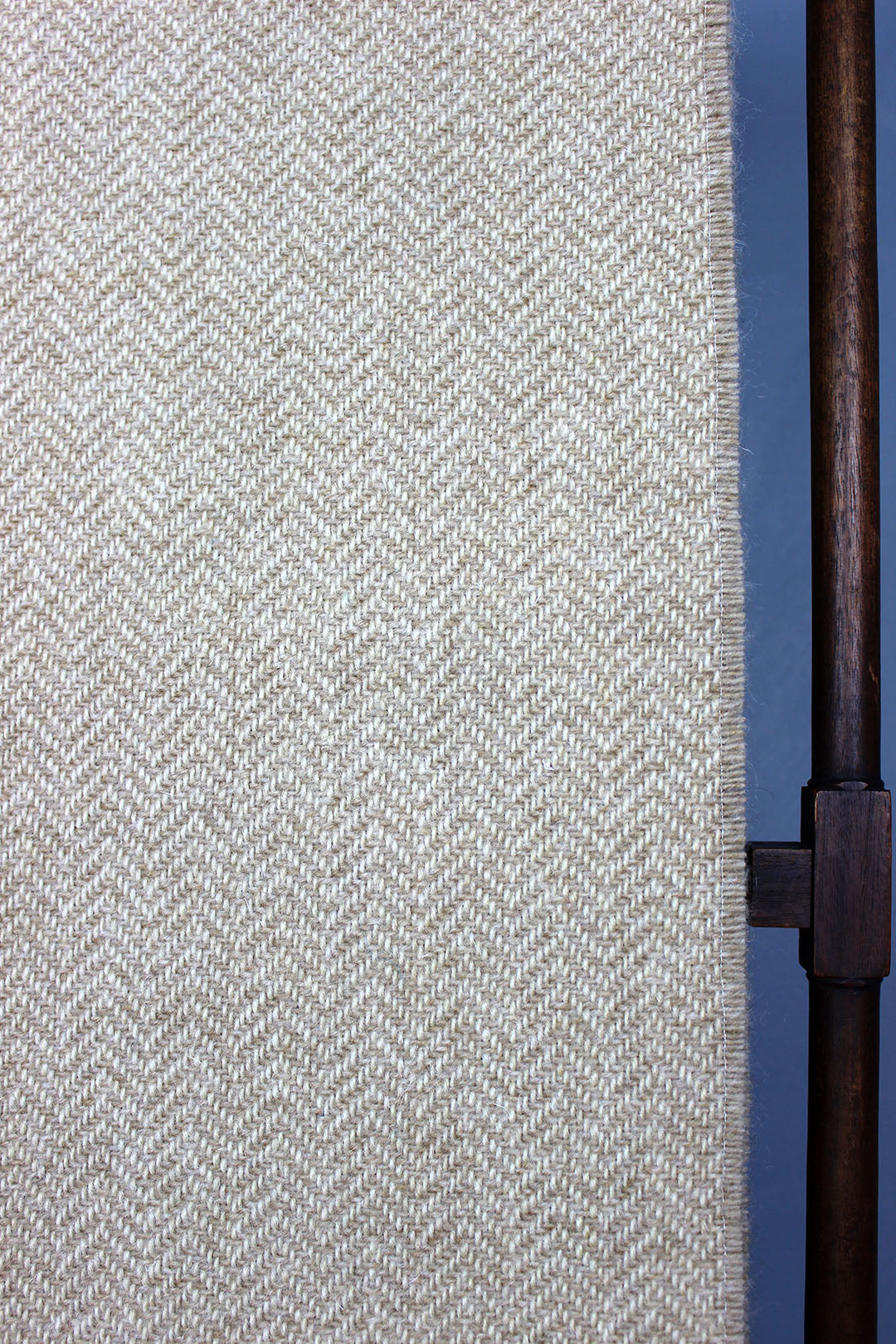 Wool chevron throw in oatmeal colourway.