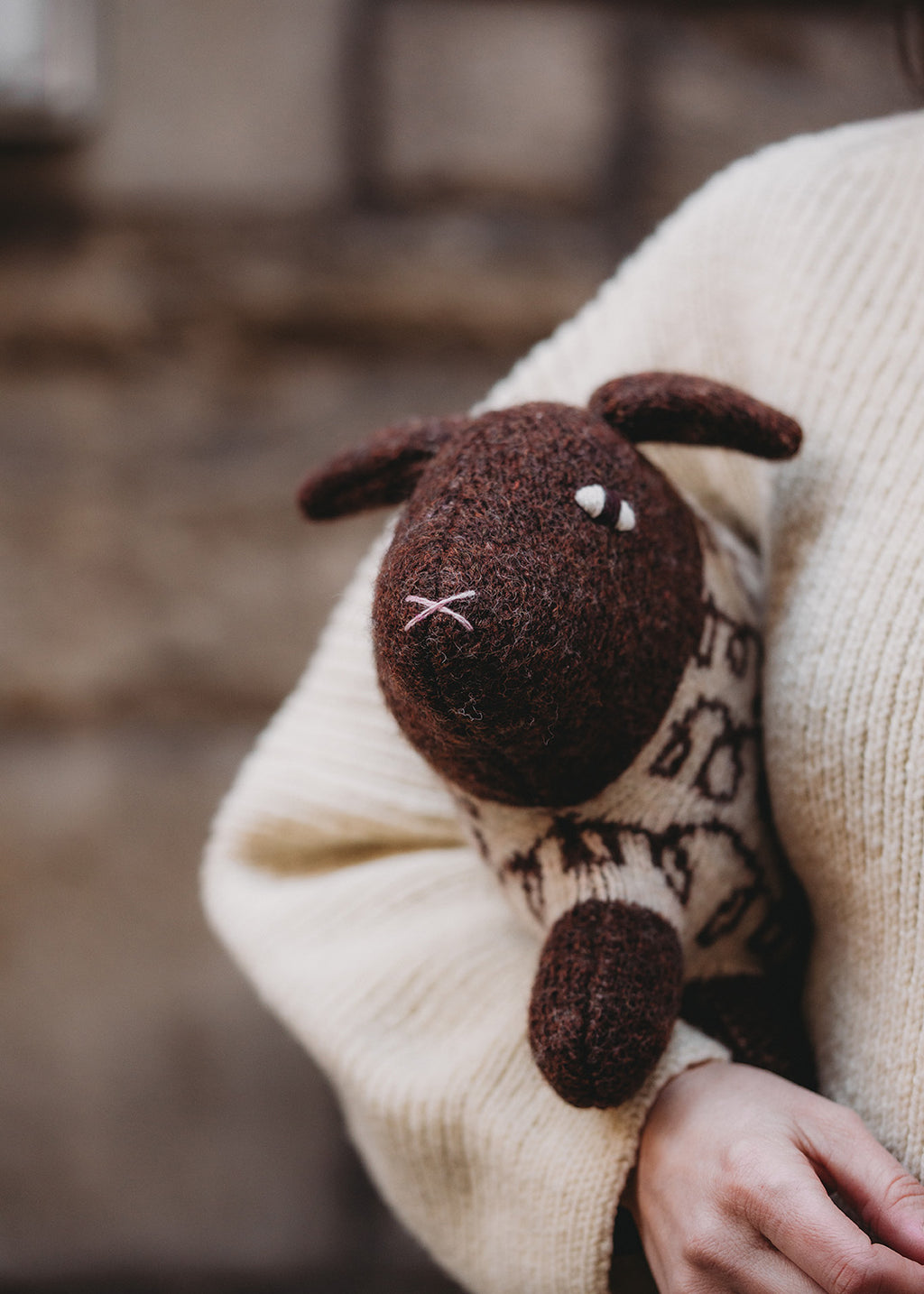 Knitted lambswool sheep. 