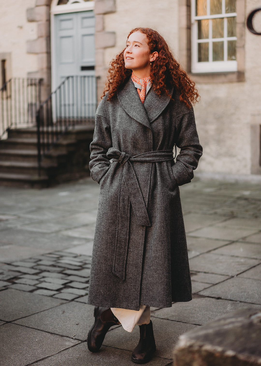 Harris Tweed Cora Coat in Emerald Green – Scottish Textiles Showcase