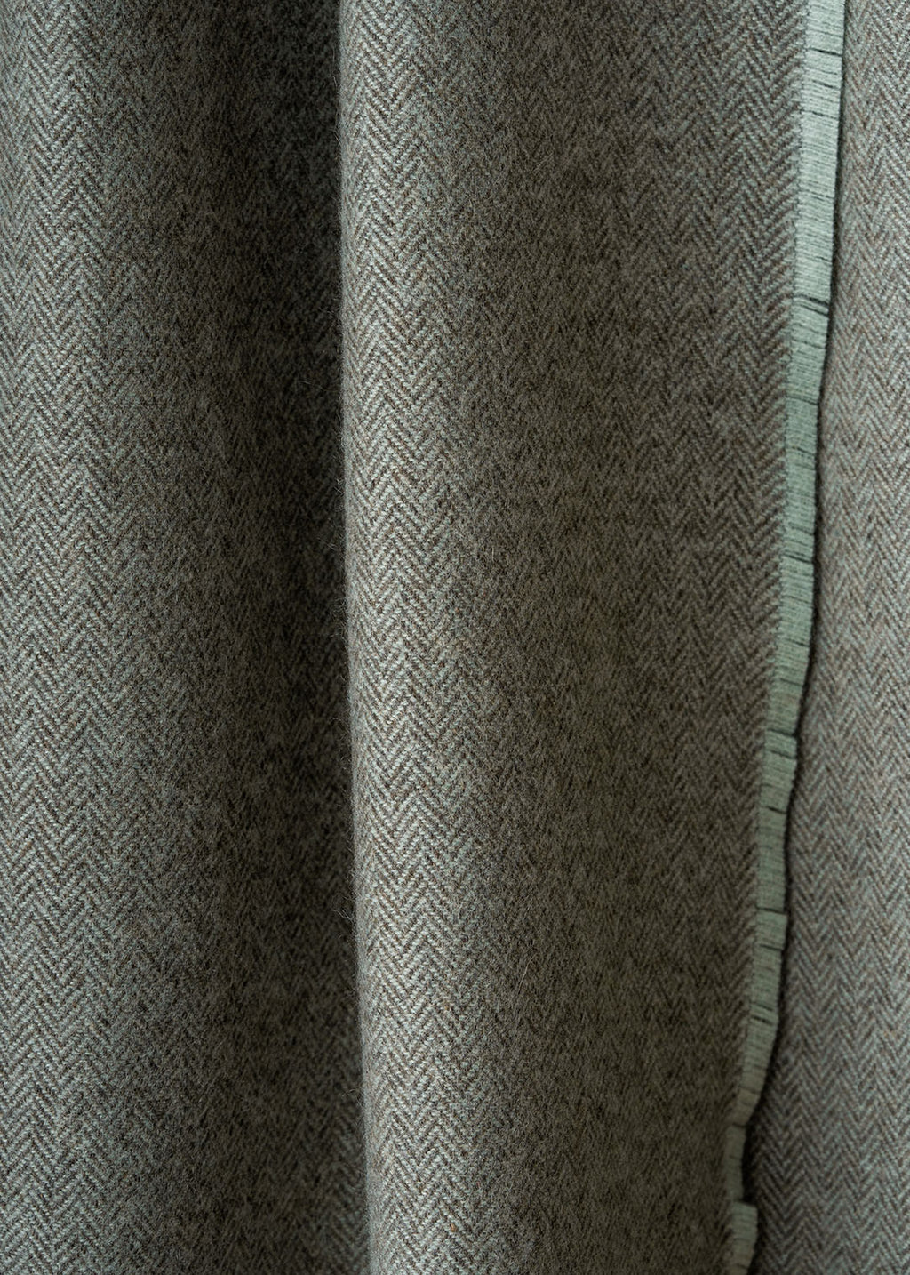 Eggshell cashmere chevron throw.