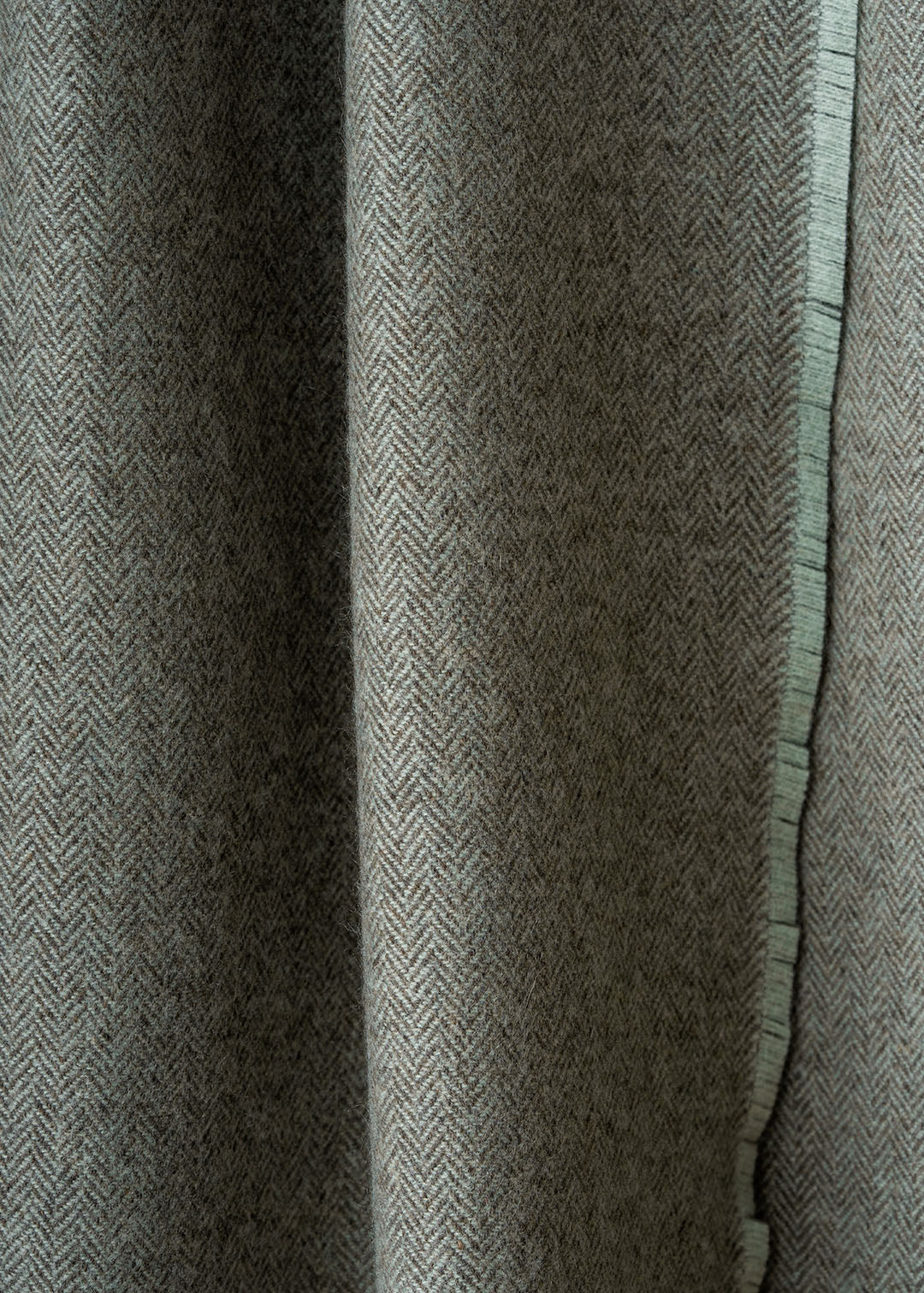 Eggshell cashmere chevron throw.