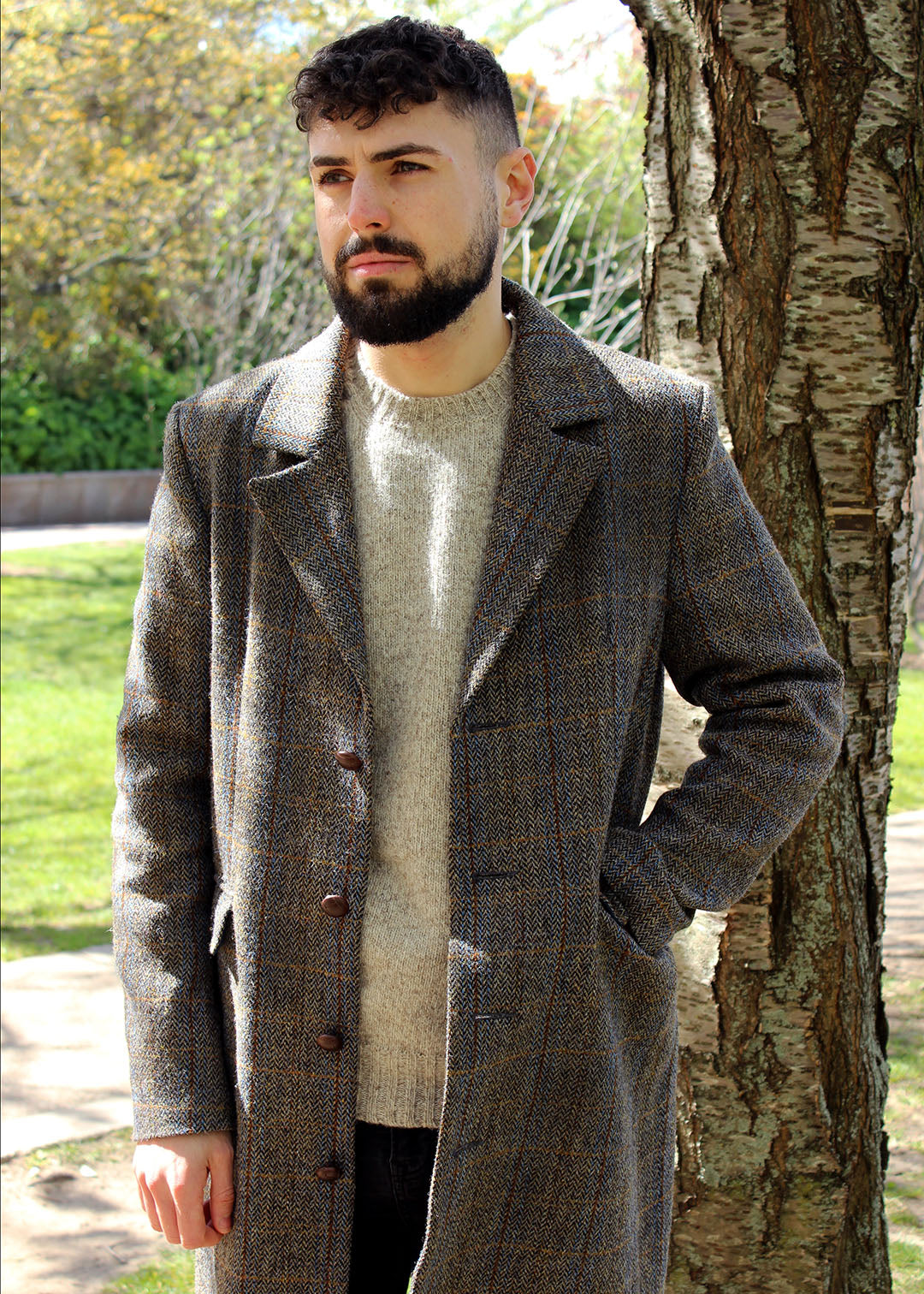 Herringbone check coat best sale