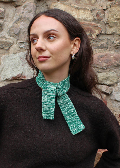 Knitted Tie Scarf Green