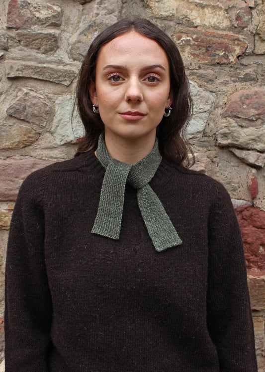 Knitted Tie Scarf Green