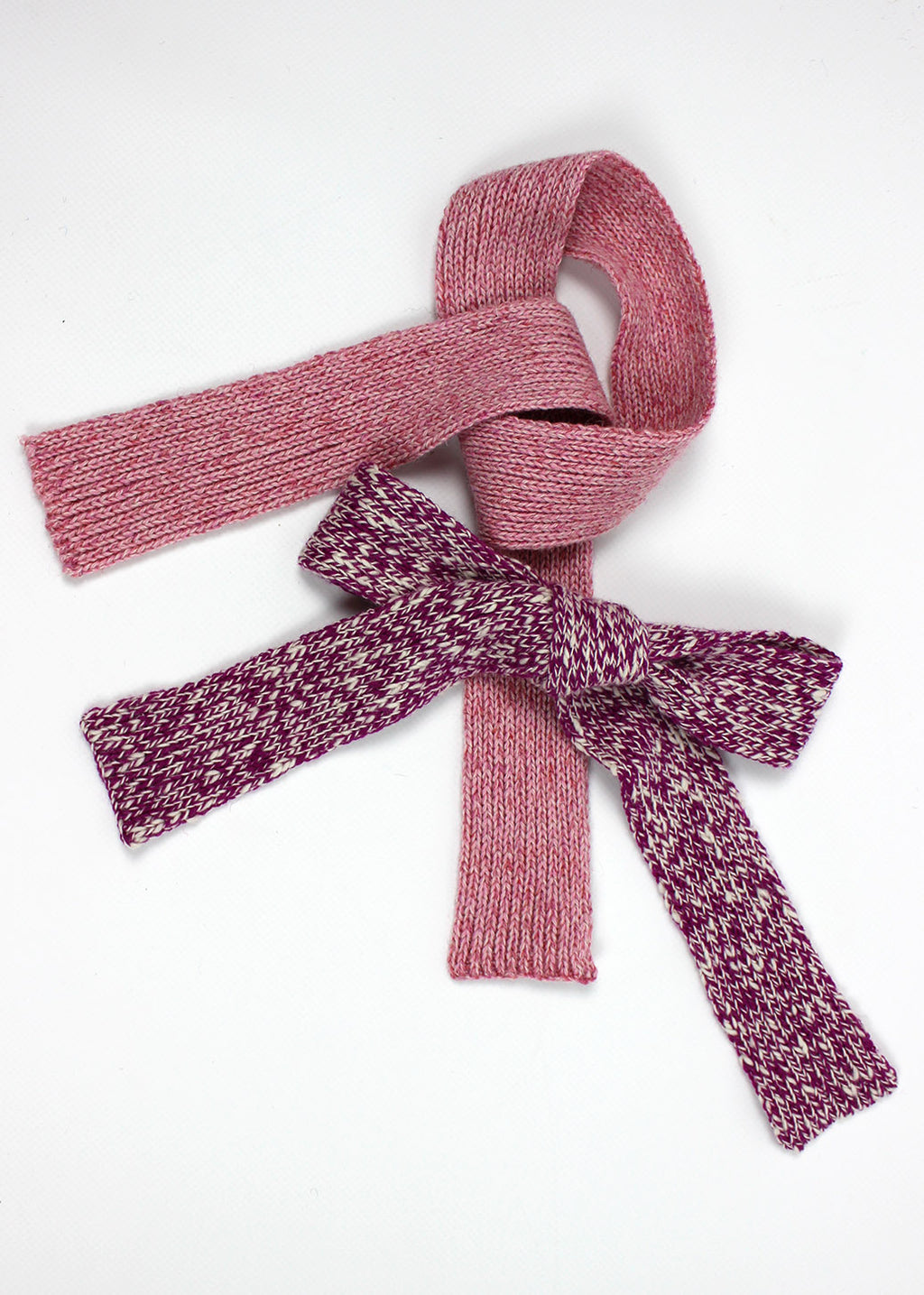 Knitted Tie Scarf Pink