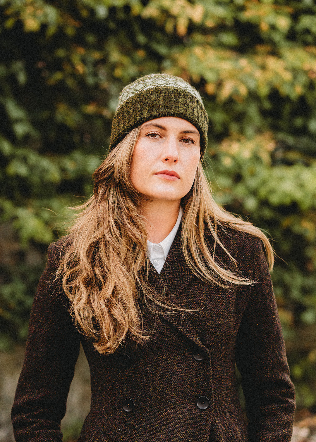 Shetland Fair Isle Beanie Green