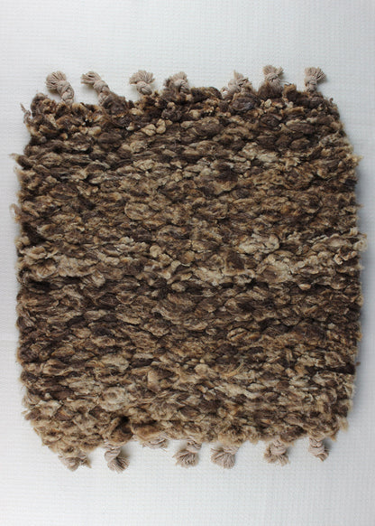 Castlemilk Moorit & Moorit Shetland sheep fleece rug.