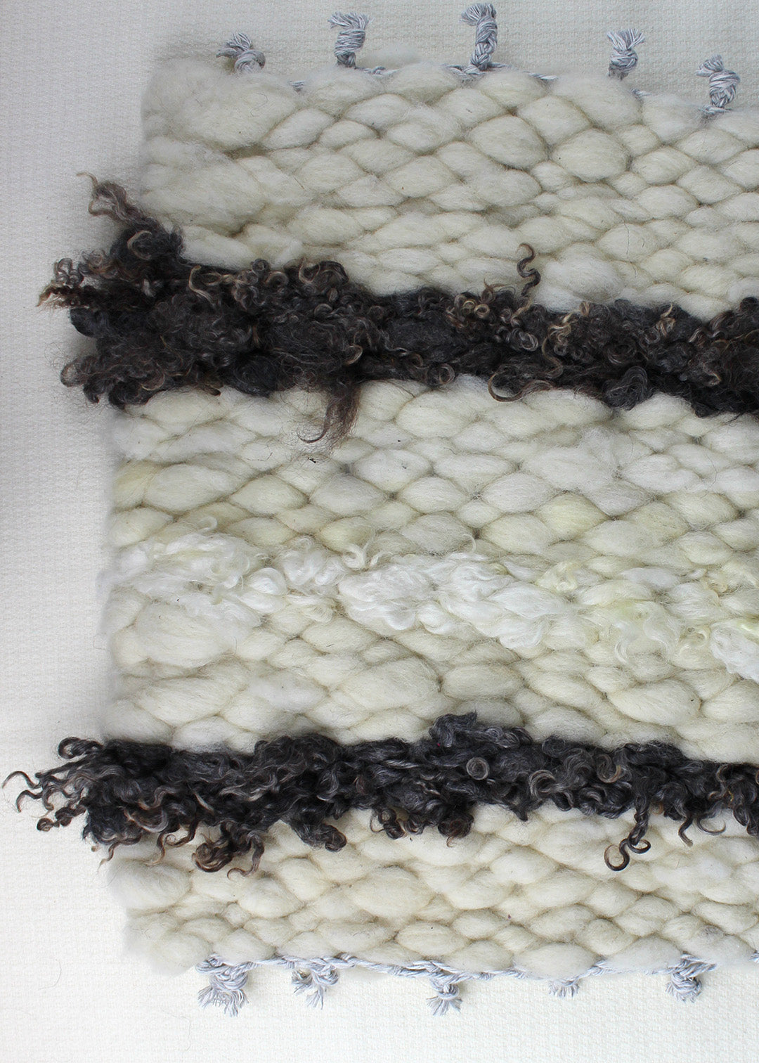 Scottish Blackface & Lincoln Longwool & Teeswater sheep fleece rug.