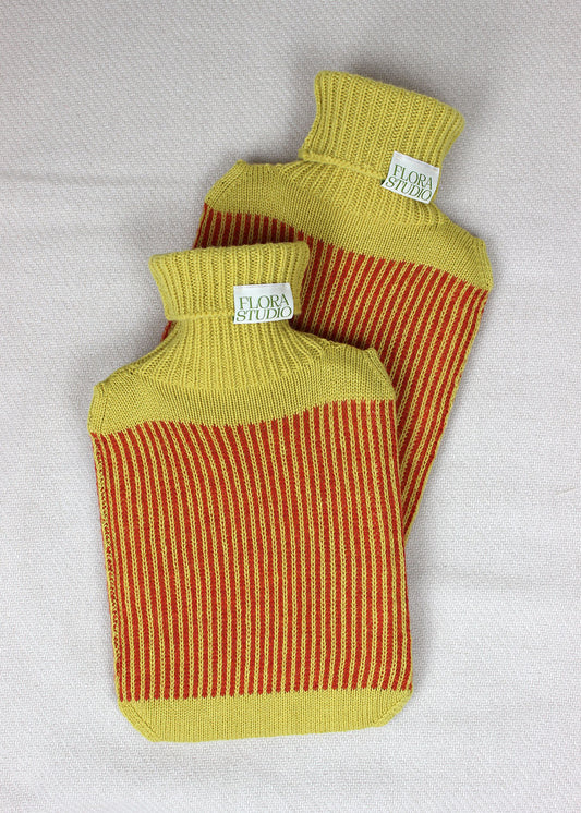 Lambswool striped hot water bottle. Scottish Textiles Showcase.