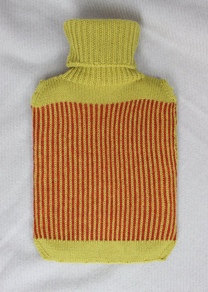 Lambswool striped hot water bottle. Scottish Textiles Showcase.