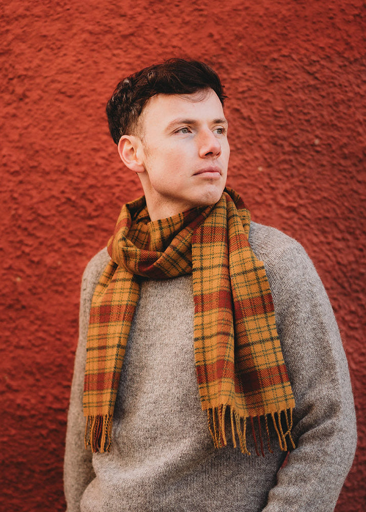 Lambswool scarf in the Glen Affric tartan.