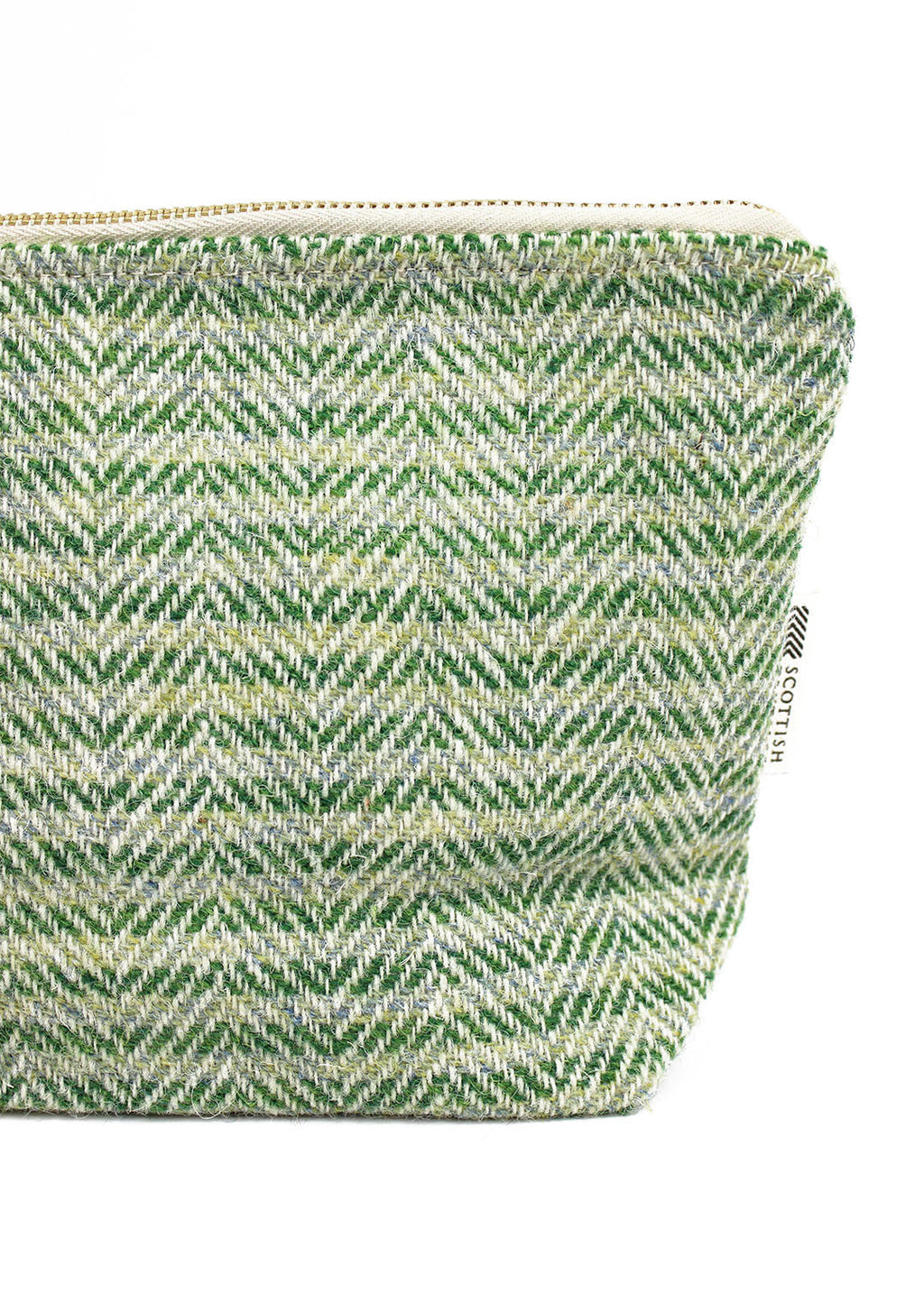 Green Hebridean Tweed Zip Bag Medium