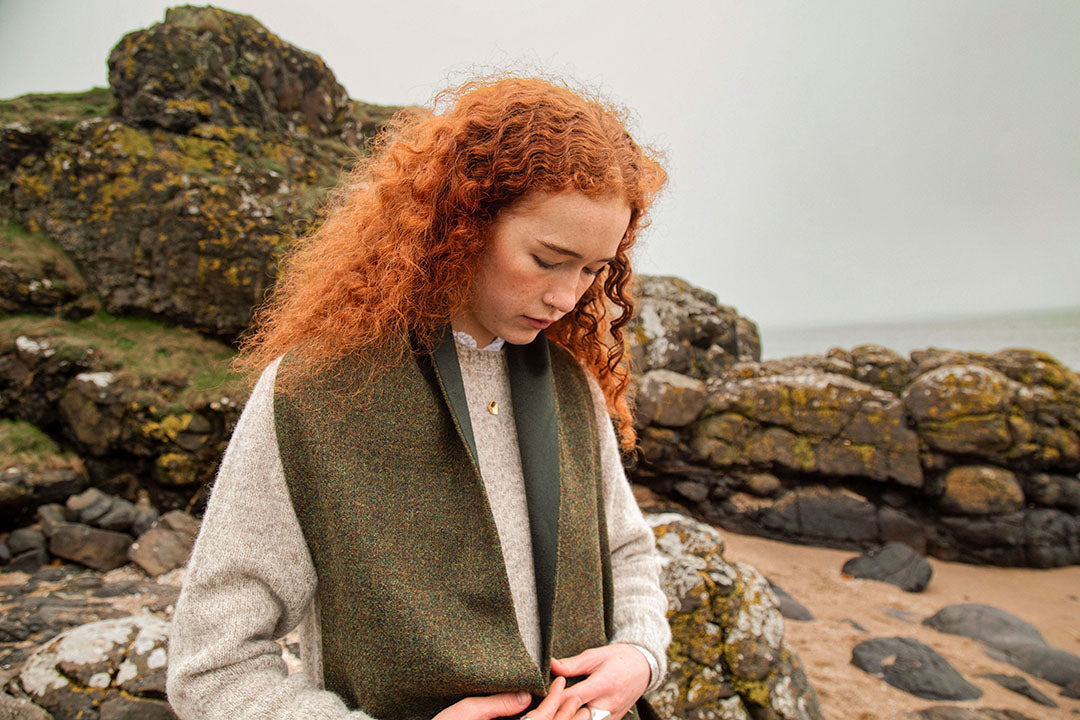Harris Tweed Scarf Moss