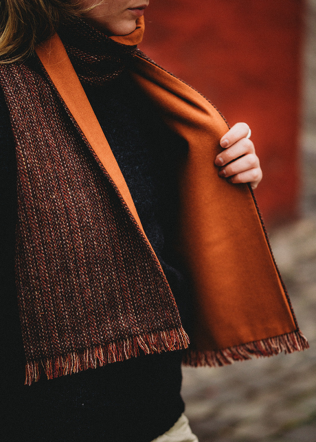 Harris Tweed Scarf Red Squirrel