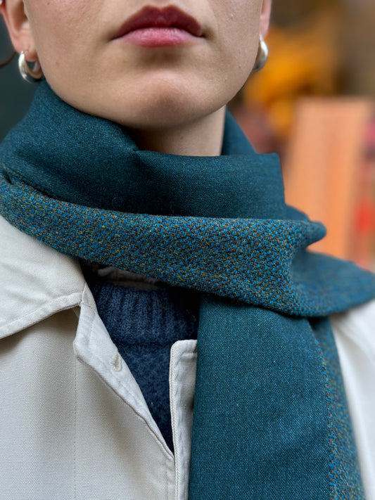 Harris Tweed Scarf Hebridean Blue