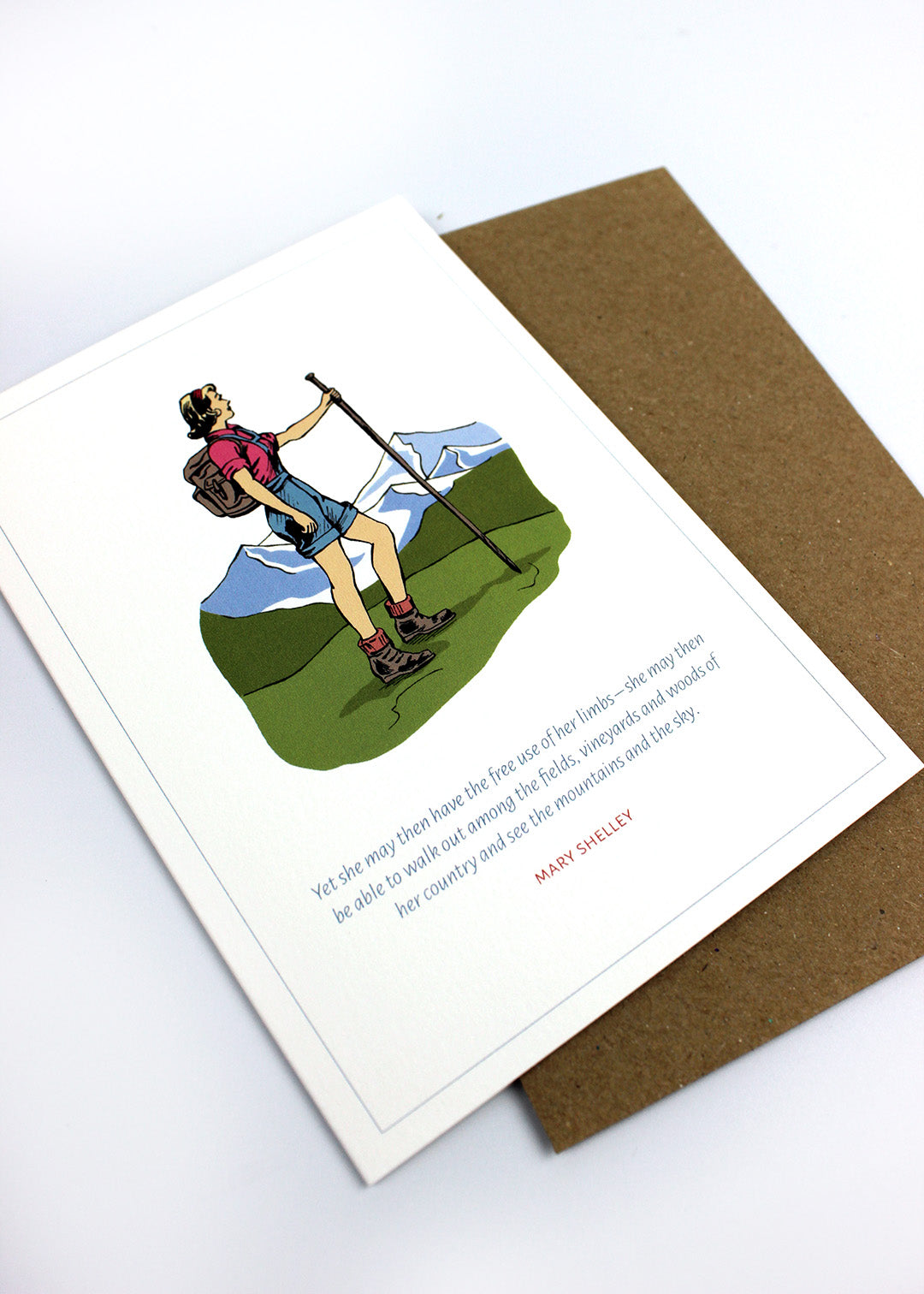 greetings card which features a quote from Mary Shelley