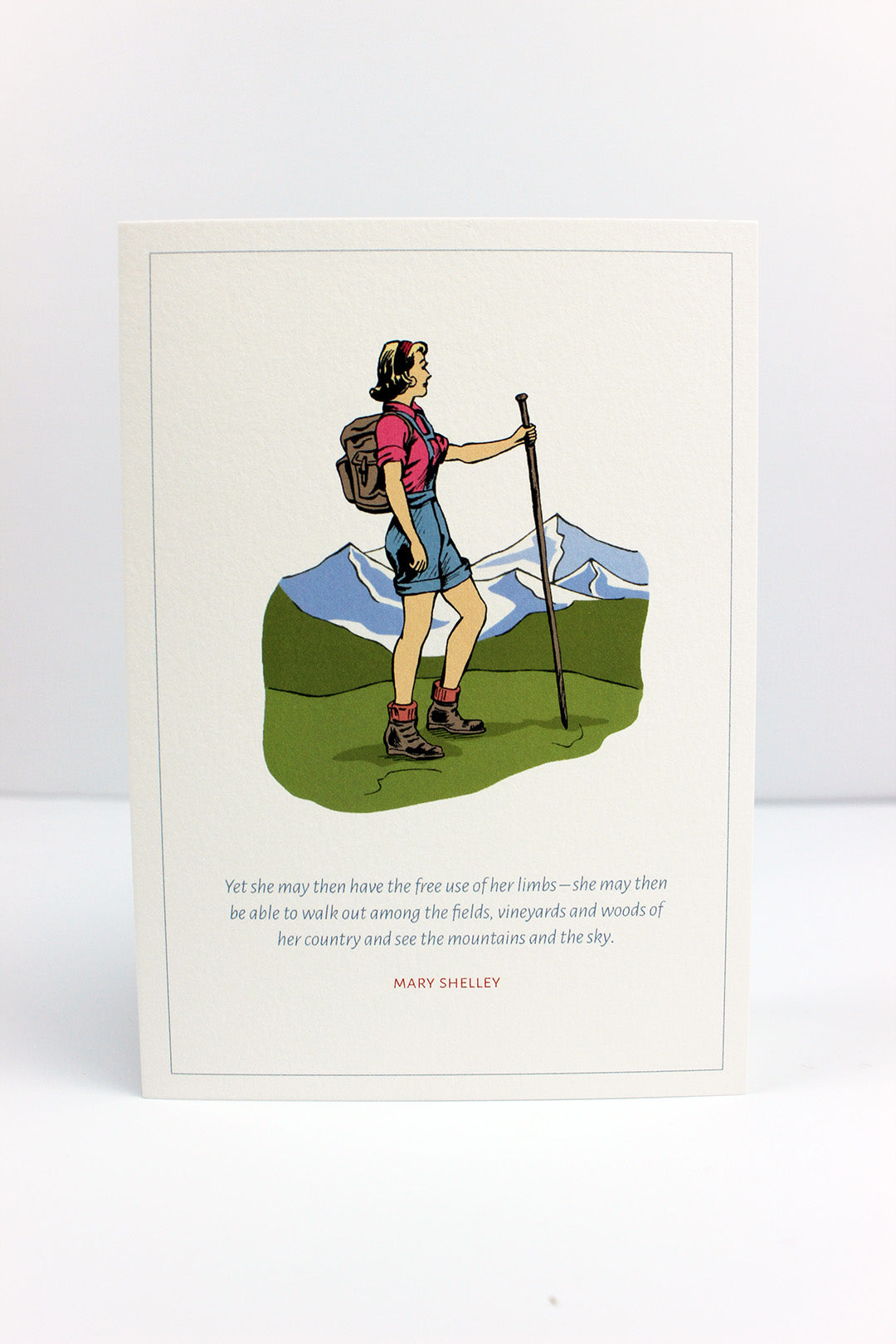greetings card which features a quote from Mary Shelley