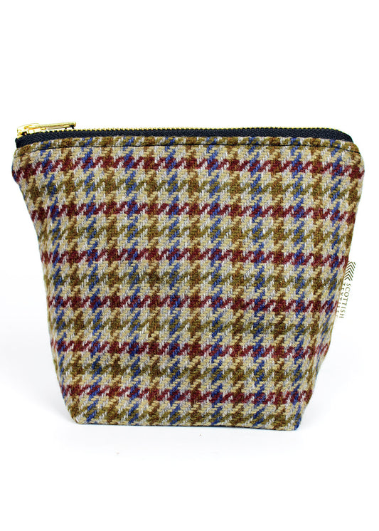 A useful multi purpose bag made in store using a beautiful multi houndstooth tweed