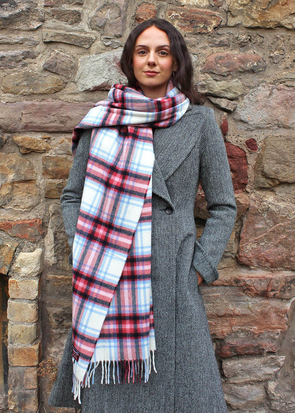 Blossom Check Cashmere Stole