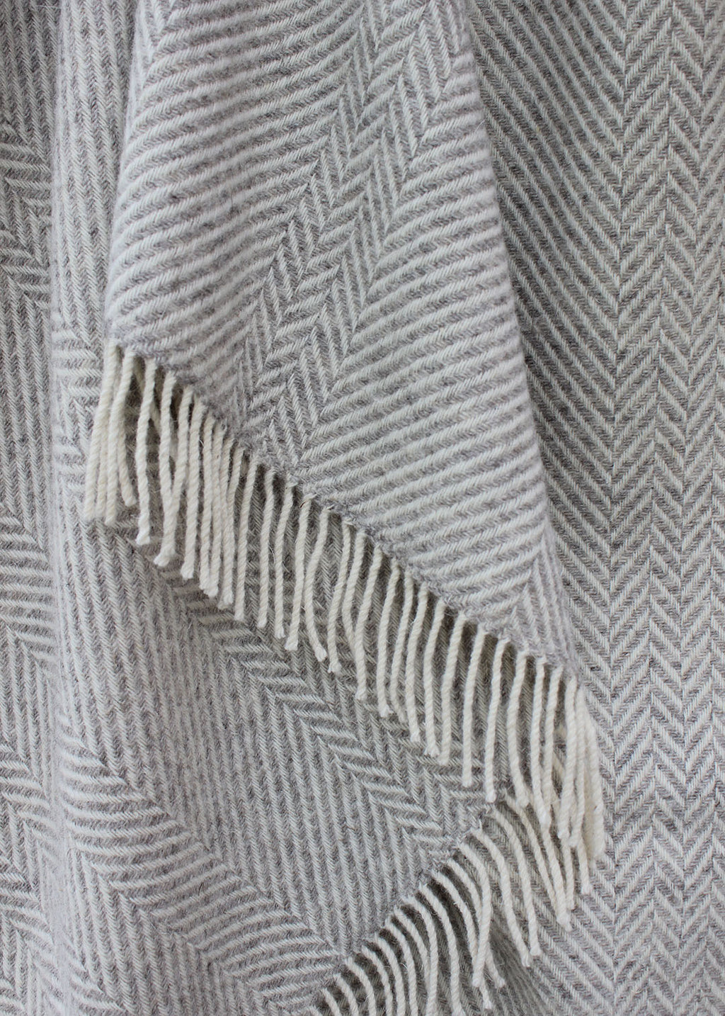Jacob blanket silver made from un-dyed wool. Scottish Textiles Showcase.