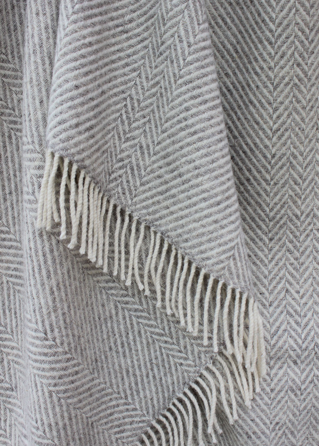 Jacob blanket silver made from un-dyed wool. Scottish Textiles Showcase.