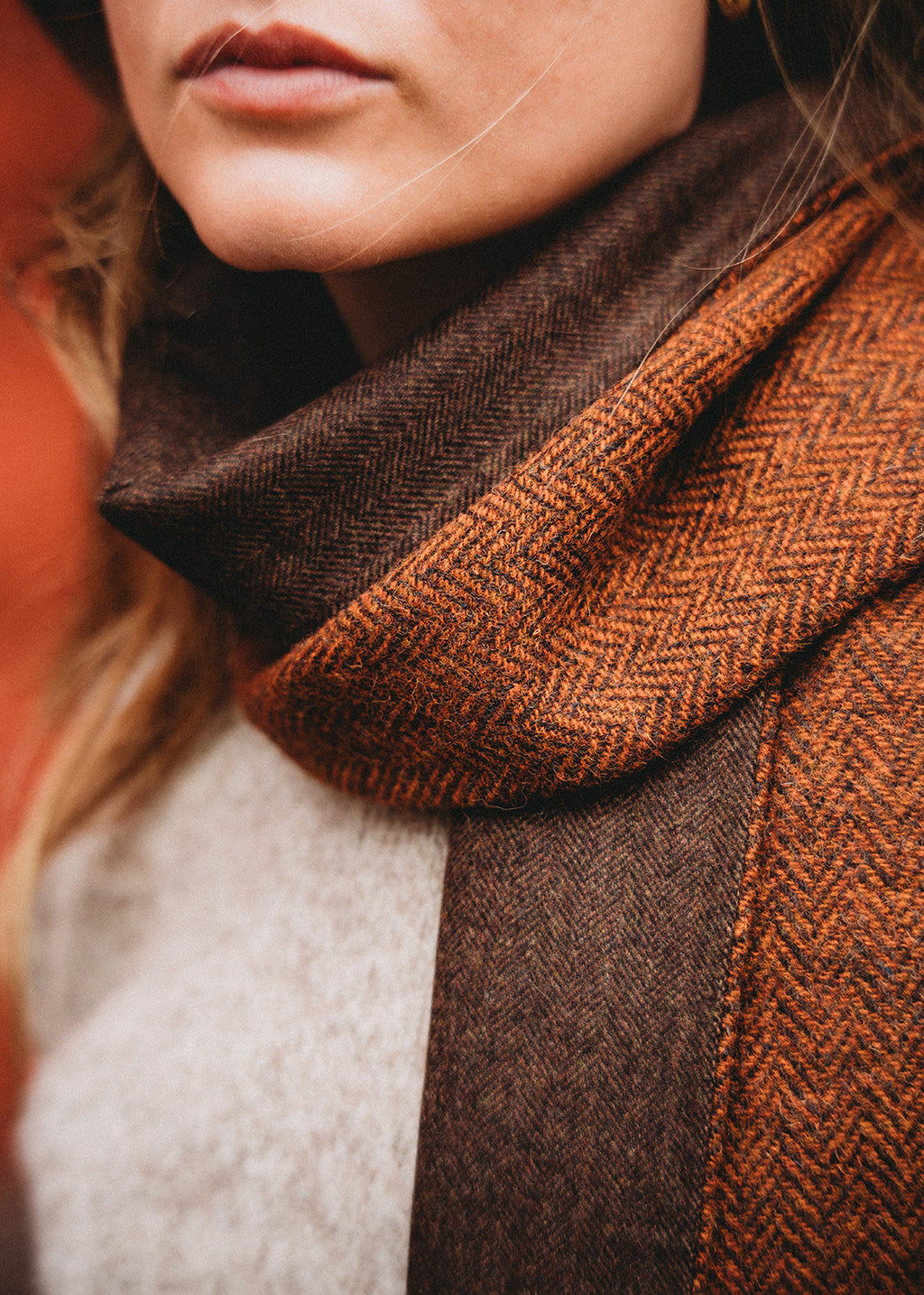 Harris Tweed Scarf Bracken
