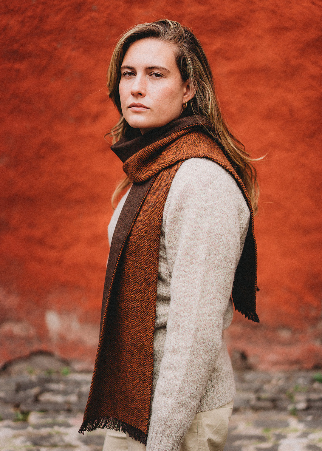 Harris Tweed Scarf Bracken