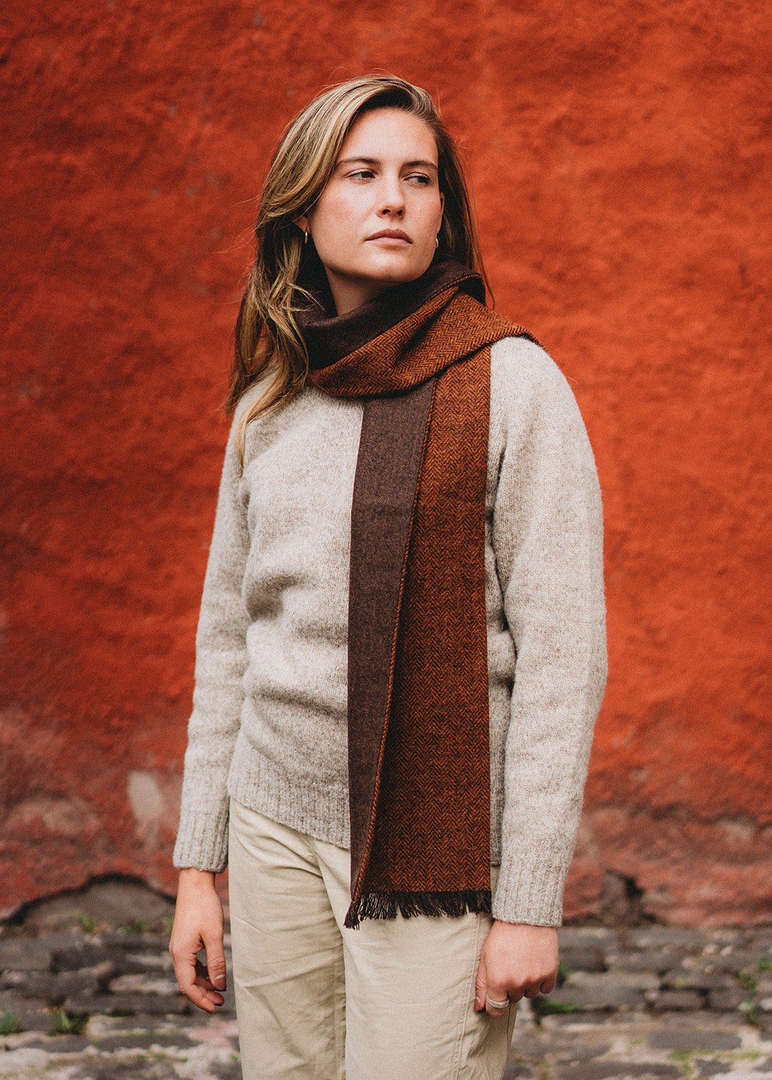 Harris Tweed Scarf Bracken