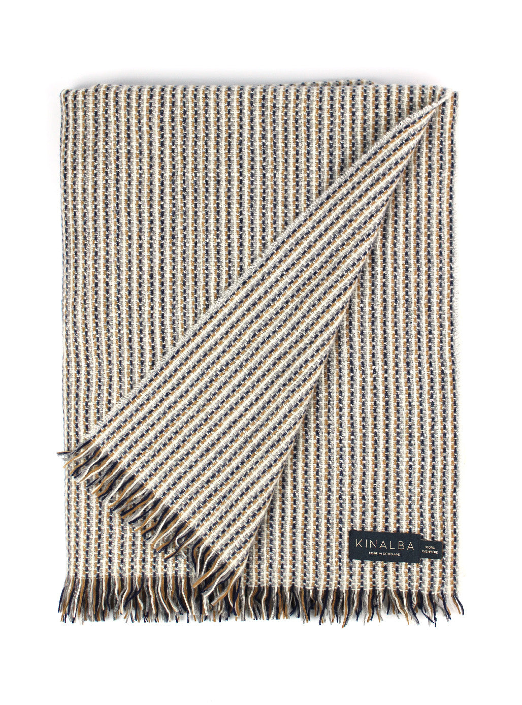 100% Cashmere Scarf in barley colourway. Scottish Textiles Showcase