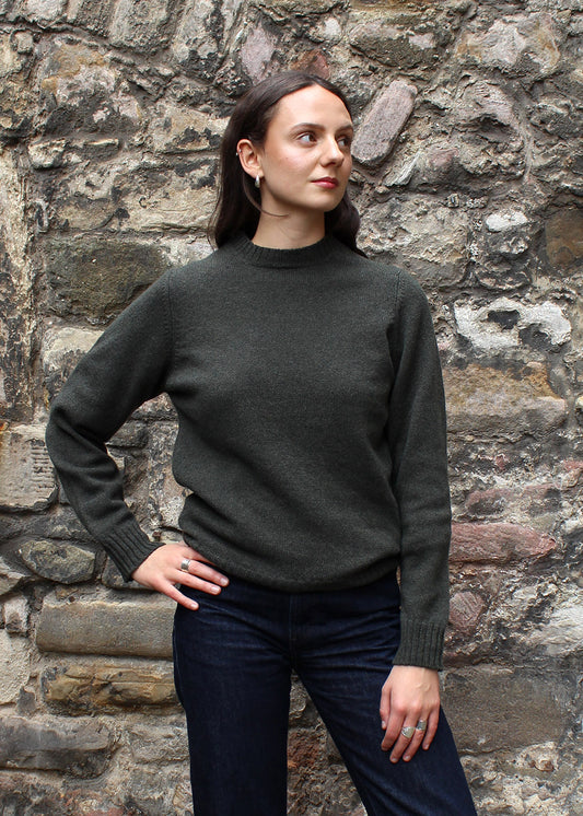 Green seaweed lambswool jumper. 