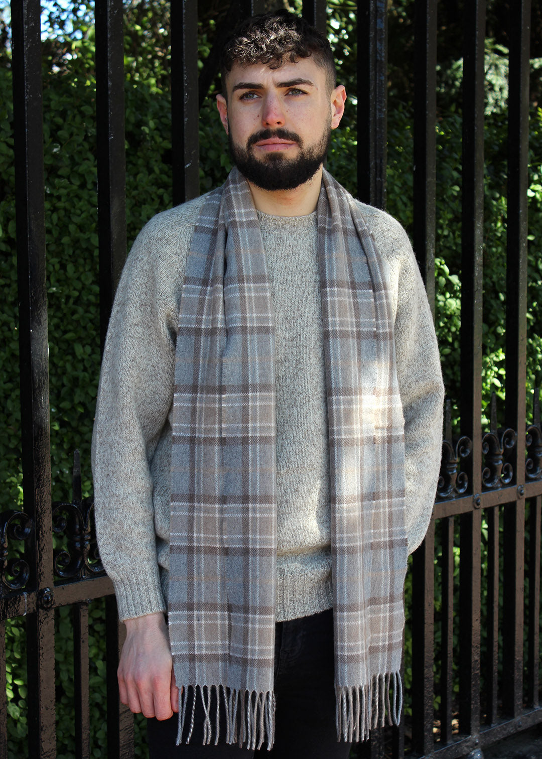 Kinalba 100% cashmere scarf in MacKellar tartan. Scottish Textiles Showcase.