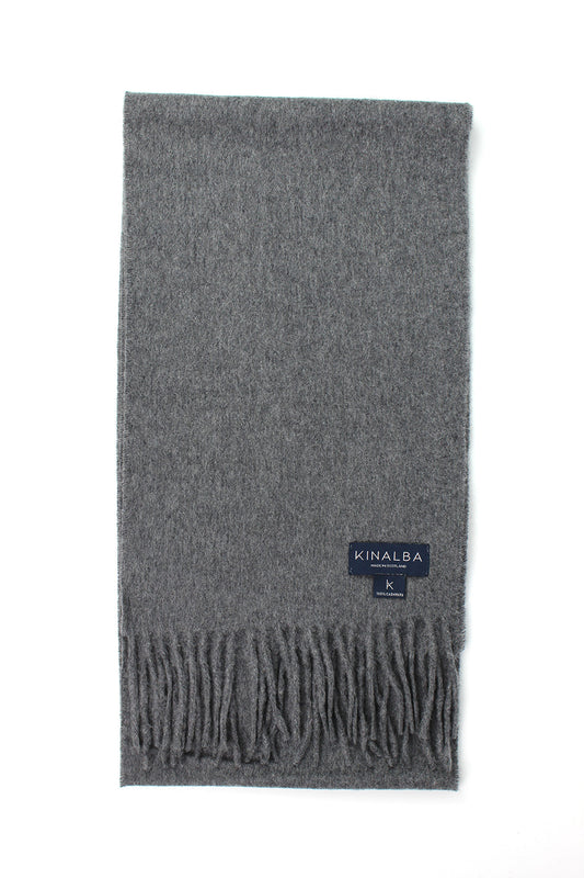 Oban scarf in grey cashmere. Scottish Textiles Showcase.