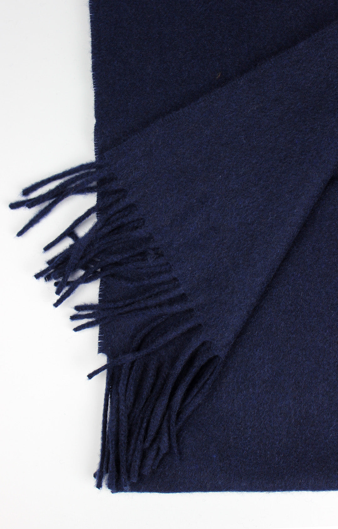 Kinalba 100% cashmere scarf Navy. Scottish Textiles Showcase.