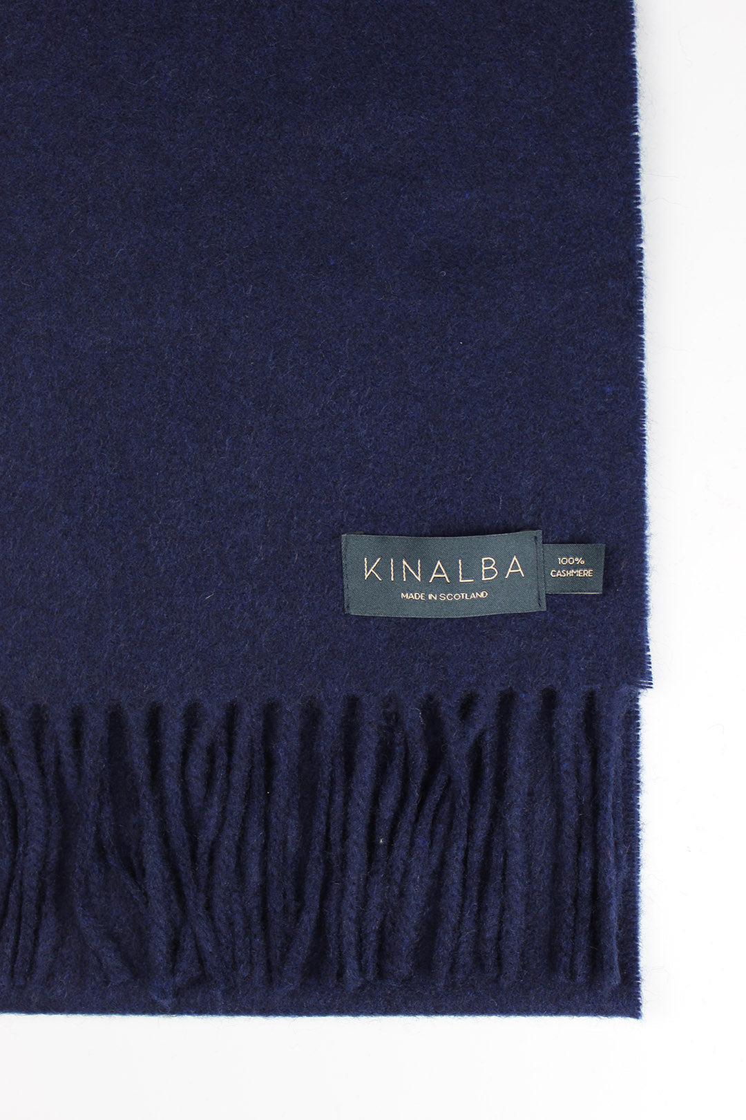 Kinalba Oban Scarf in Navy. Scottish Textiles Showcase.